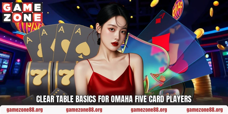 Clear table basics for Omaha five card players
