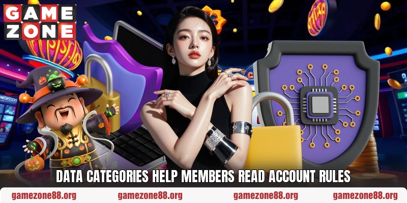 Data categories help members read account rules Data categories help members read account rules
