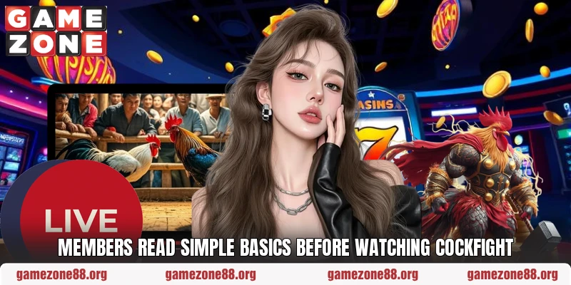 Members read simple basics before watching cockfight Members read simple basics before watching cockfight