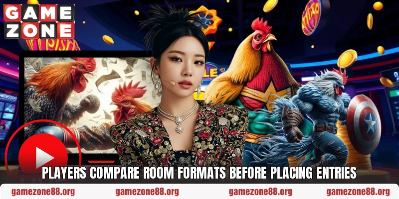 Players compare room formats before placing entries Players compare room formats before placing entries