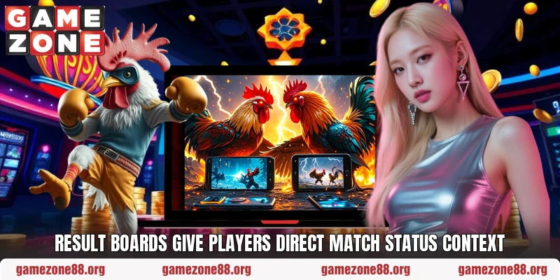 Result boards give players direct match status context