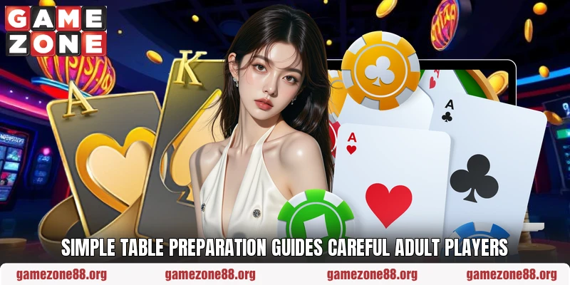 Simple table preparation guides careful adult players