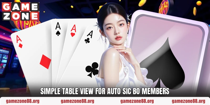Simple table view for Auto Sic Bo members